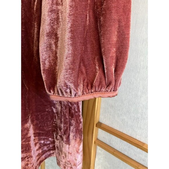 NWT Pink Velvet Tunic Small Dress, Endless Rose, Romantic Boho Drop Waist, Lined - Picture 5 of 10